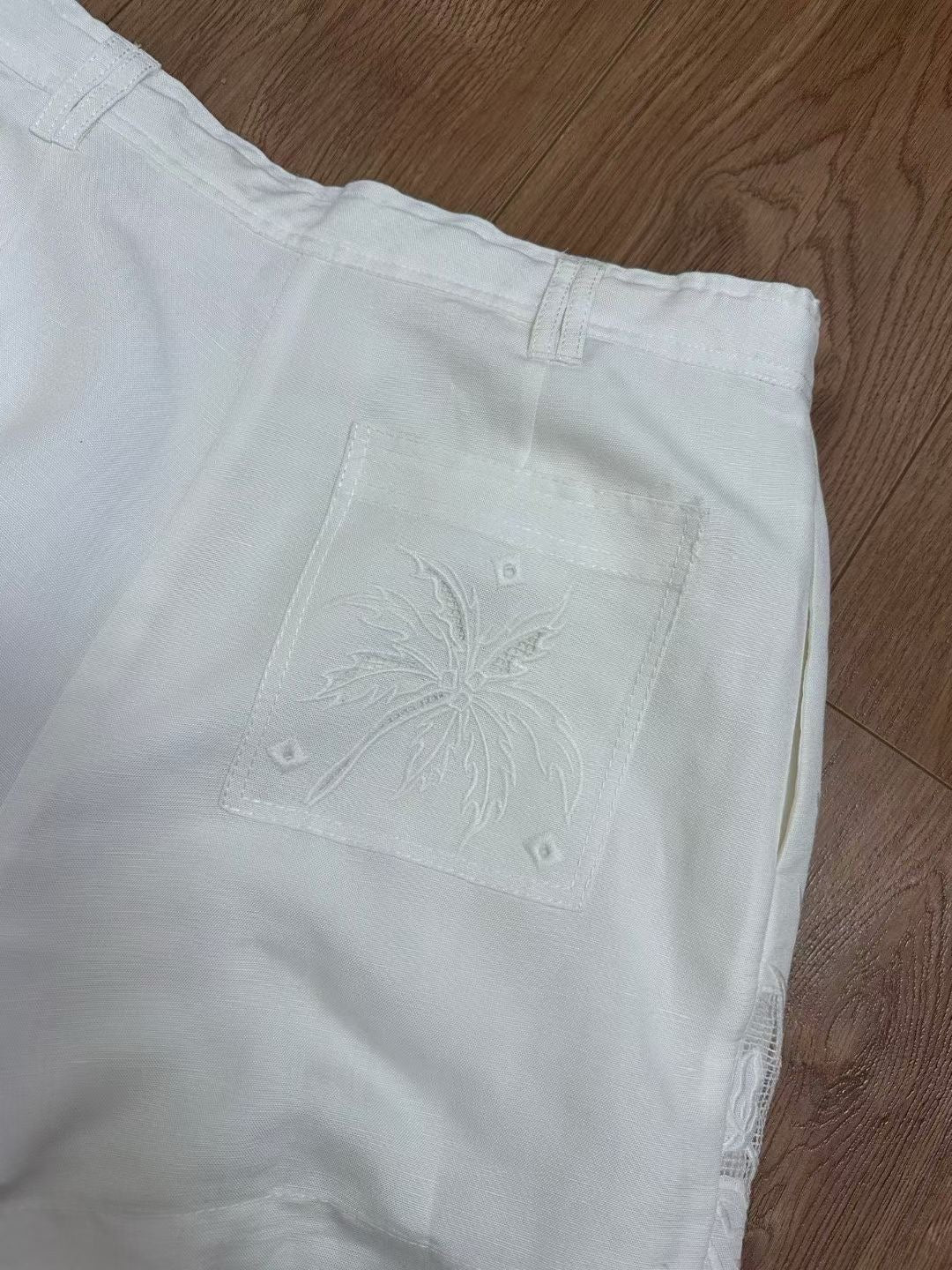 Aj White Lace Embroidered Shorts