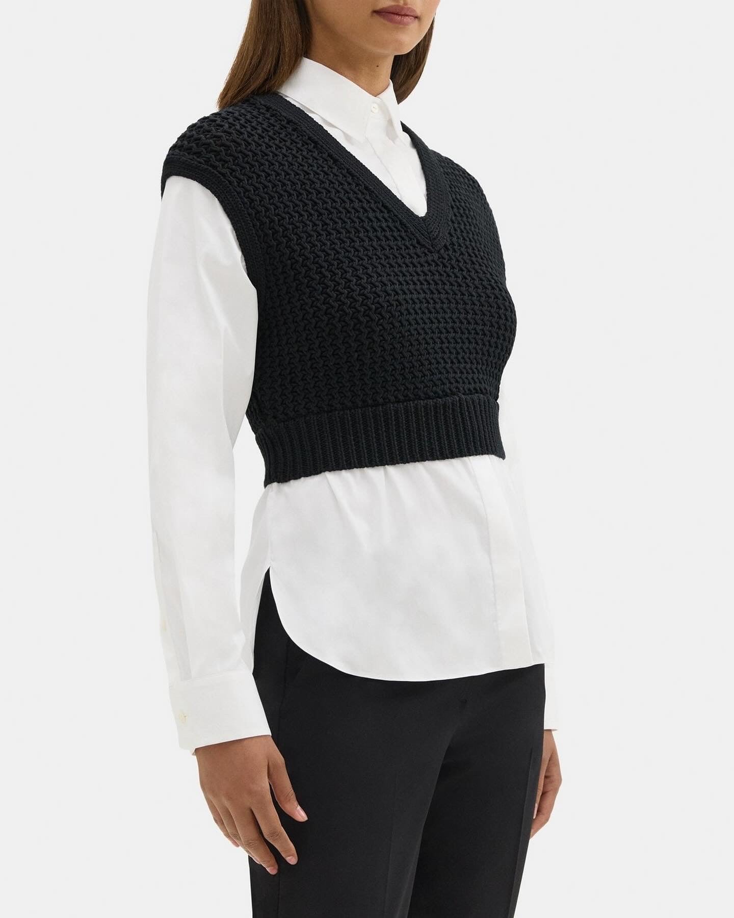 Thry Layered Sweater Vest Shirt