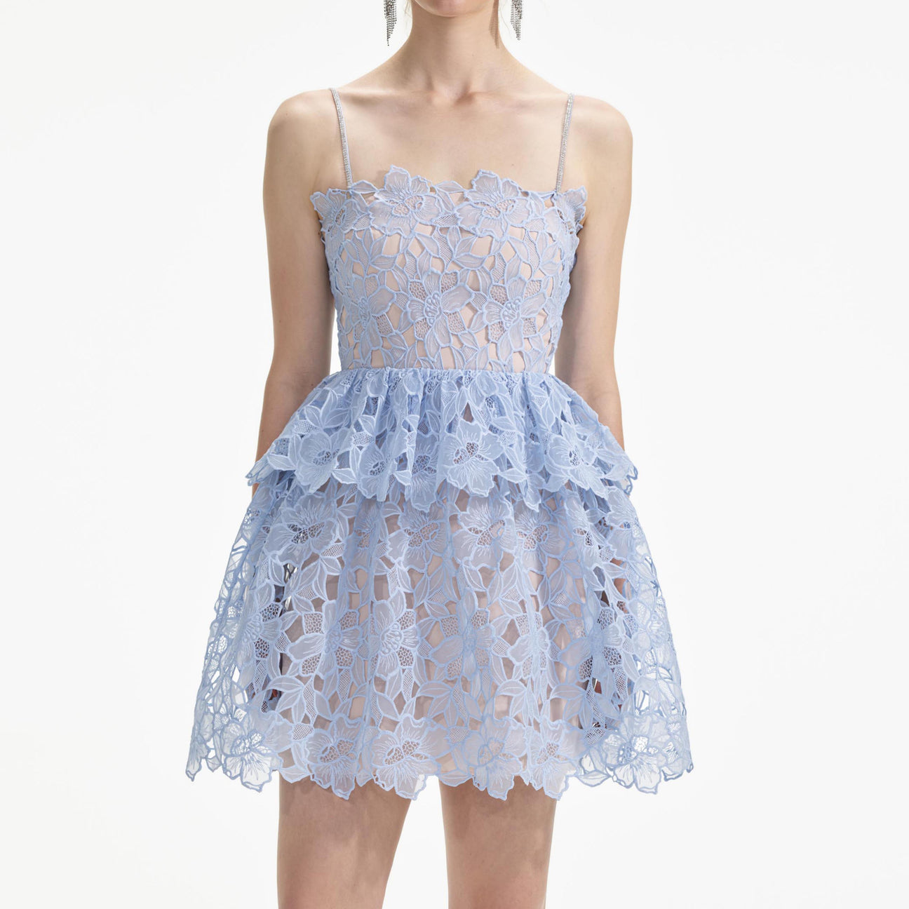 SP Blue Organza Lace Mini & Midi Dress