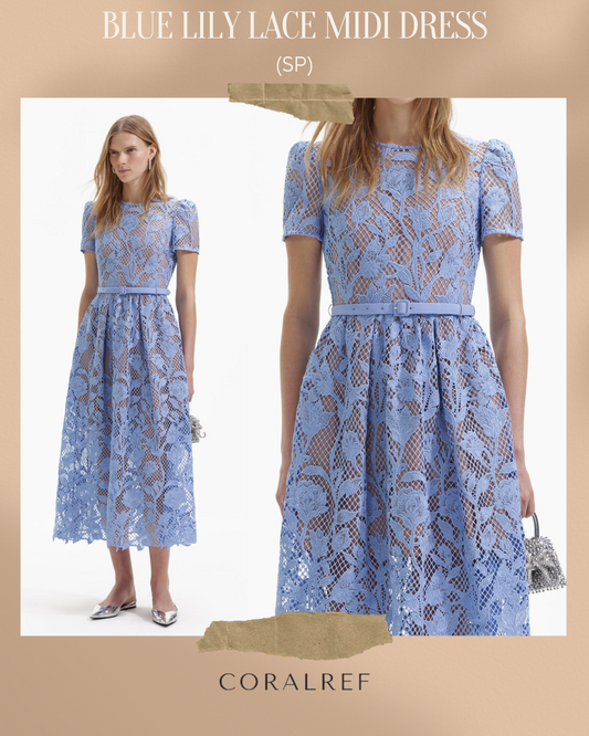 SP Blue Lily Lace Midi Dress