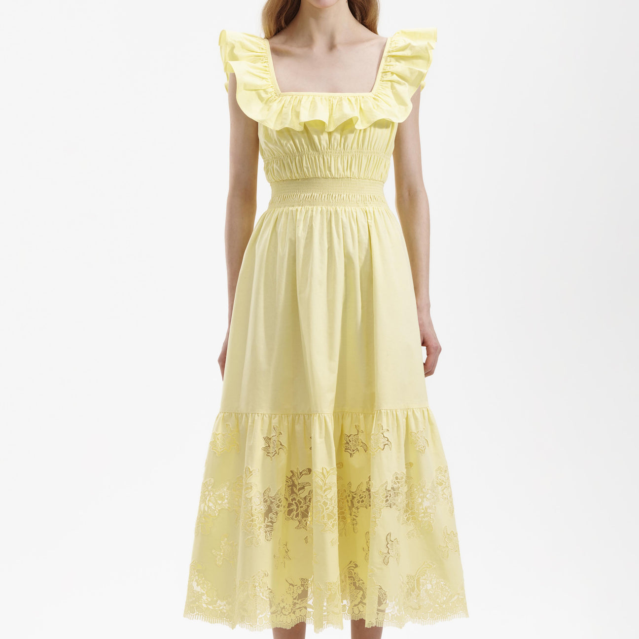 SP Yellow Cotton Midi Dress