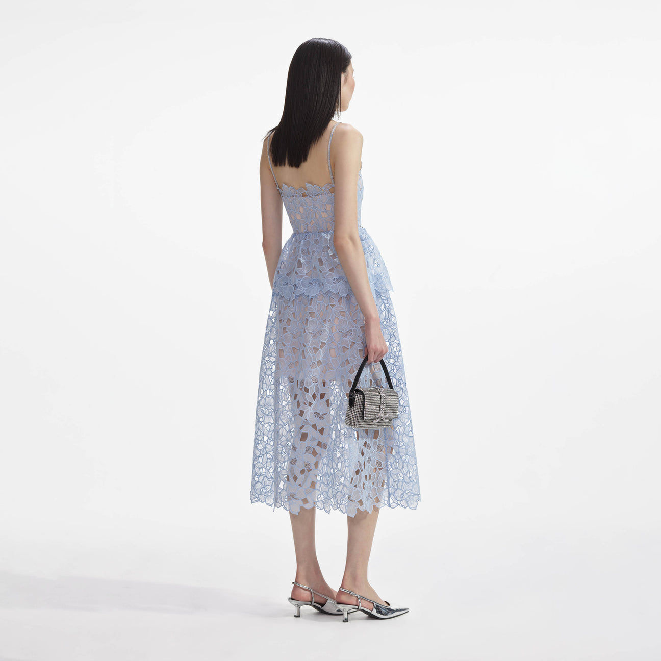 SP Blue Organza Lace Mini & Midi Dress