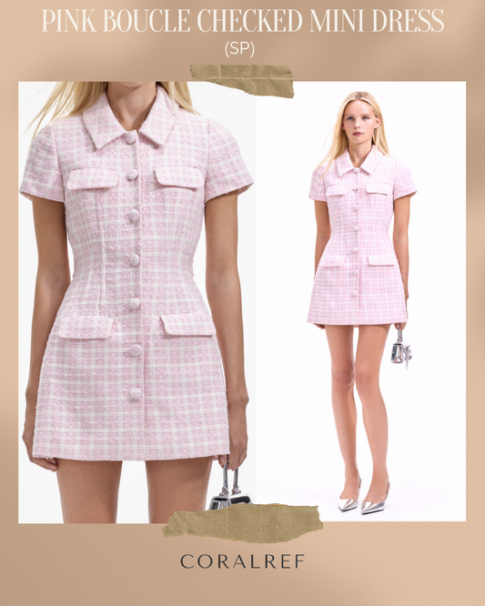 SP Pink Boucle Checked Mini Dress