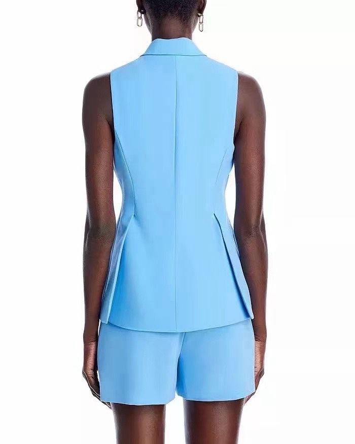 DL Theodora Notch Collar Vest & Shorts Set
