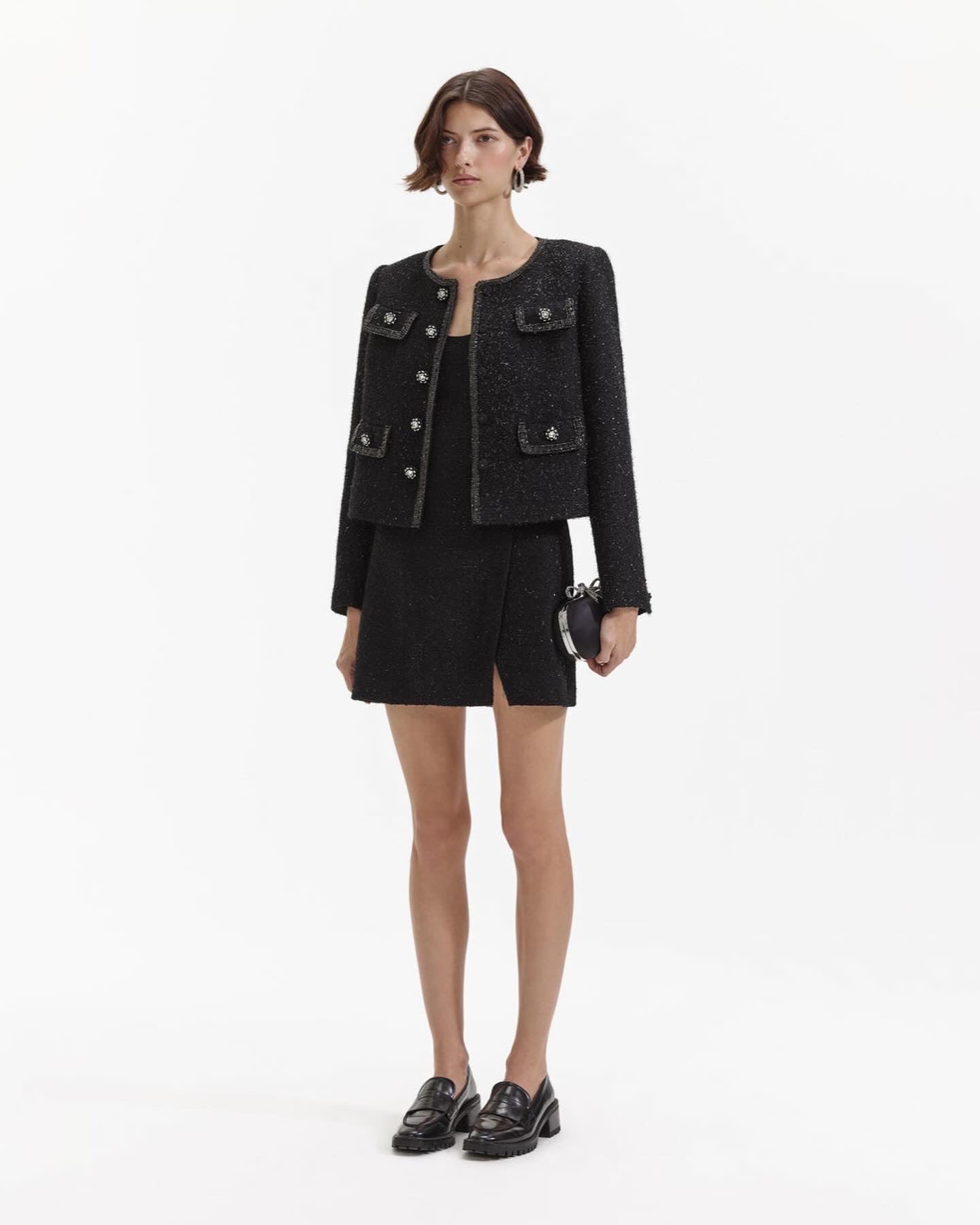 SP Black Boucle Mini Dress & Jacket