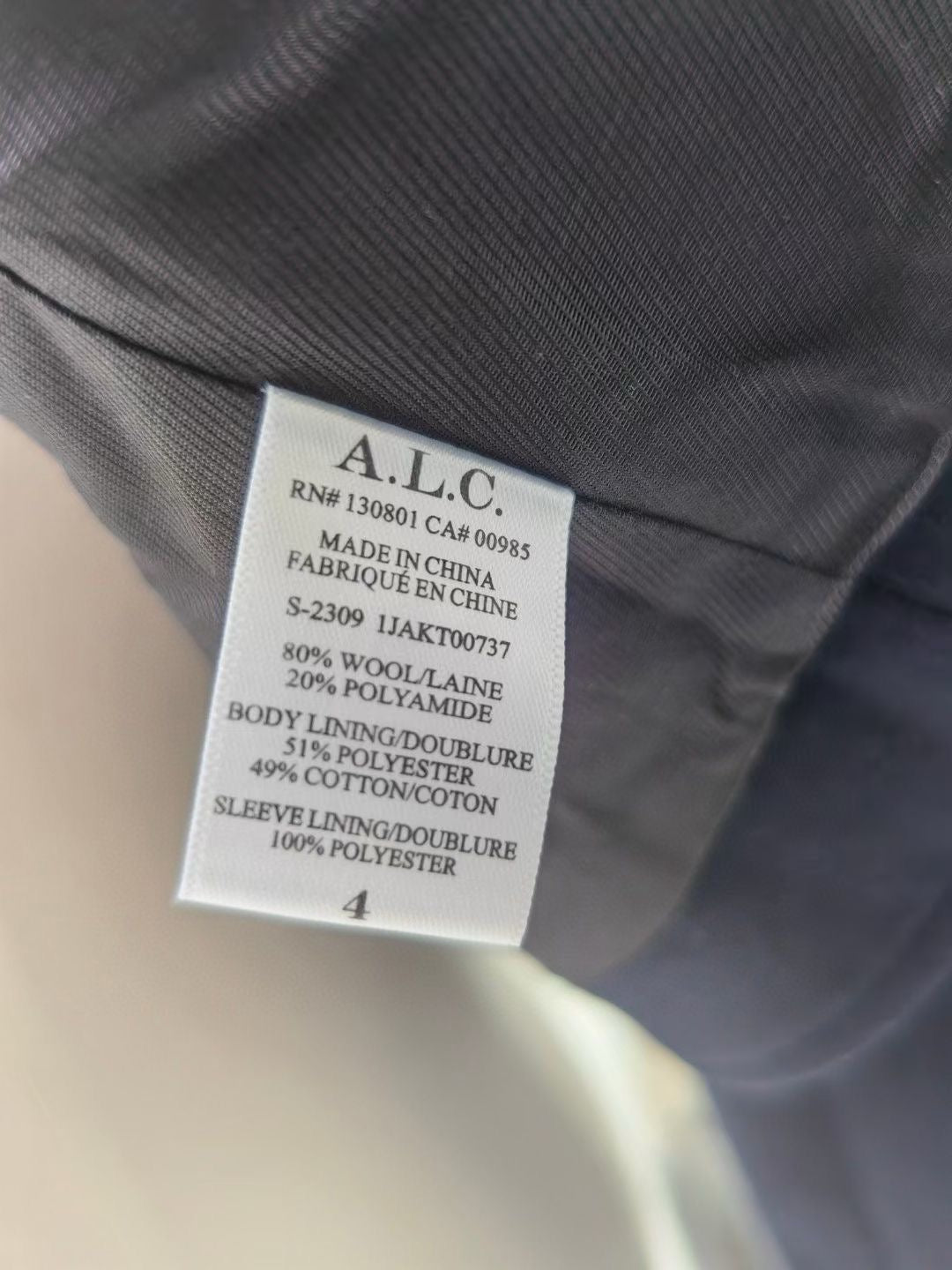 ALC Oxford Cropped Wool Jacket