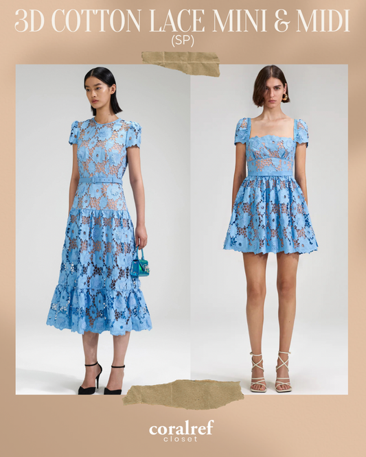 SP 3D Cotton Lace Mini & Midi Dress