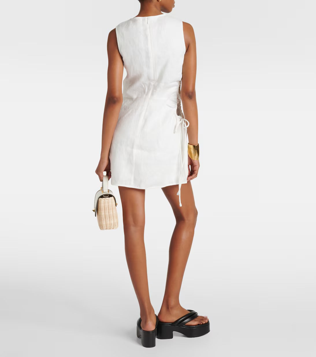STL D’orsay Cutout Linen Mini Dress