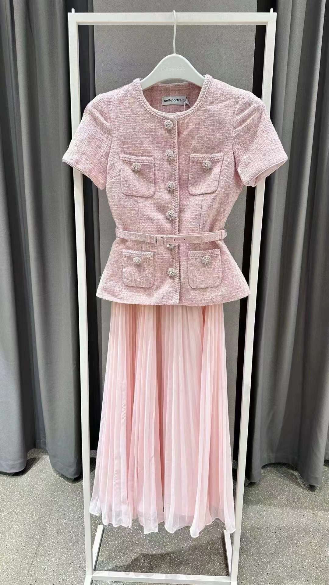 SP Pink Boucle Midi Dress