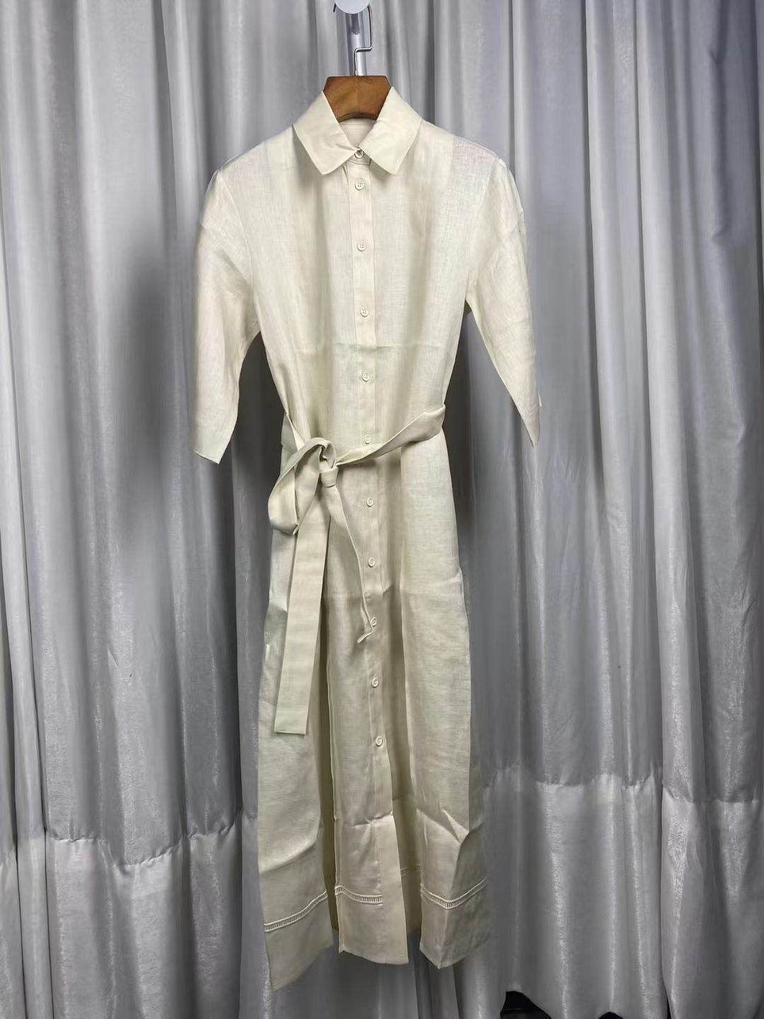MM Leisure Nocino Linen Midi Shirt Dress