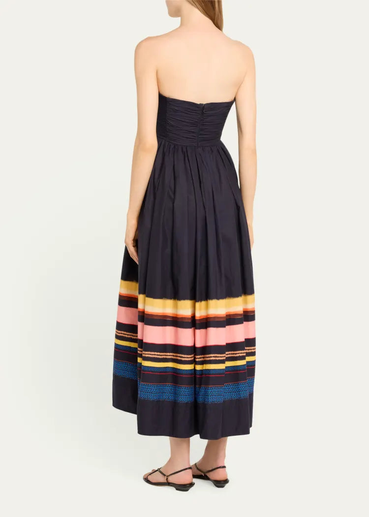 ALC Tate Strapless Stripe Midi Dress