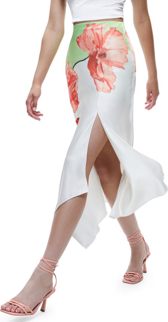 AO Harmony Floral Asymmetric Midi Skirt