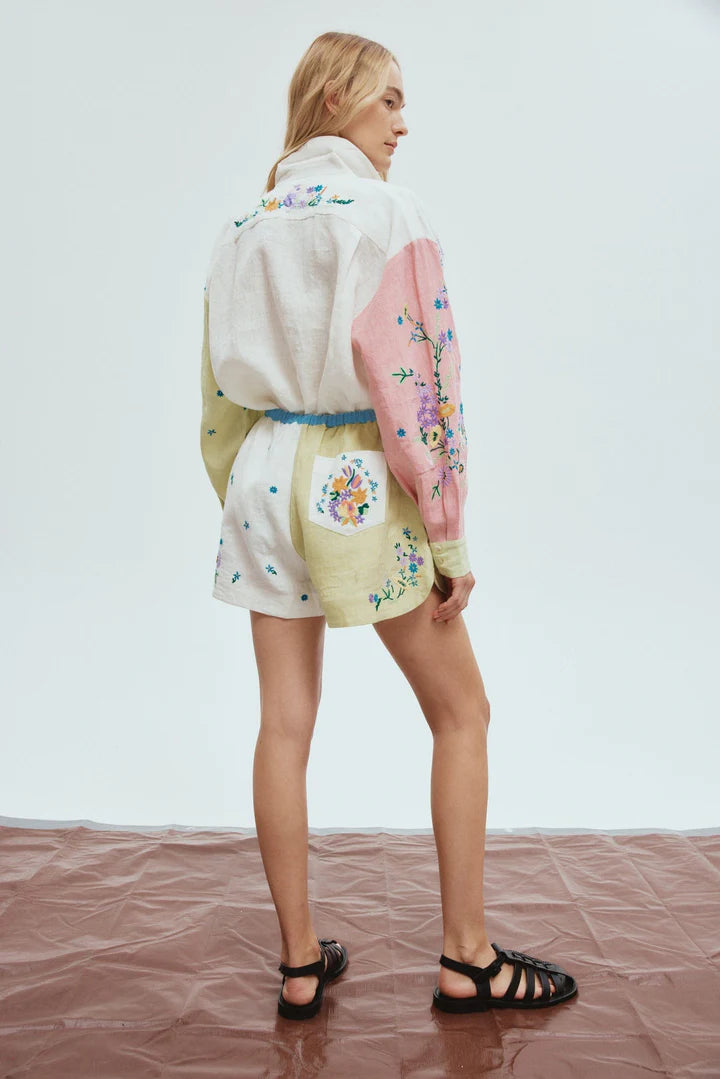 Alms Willa Embroidered Shirt & Shorts