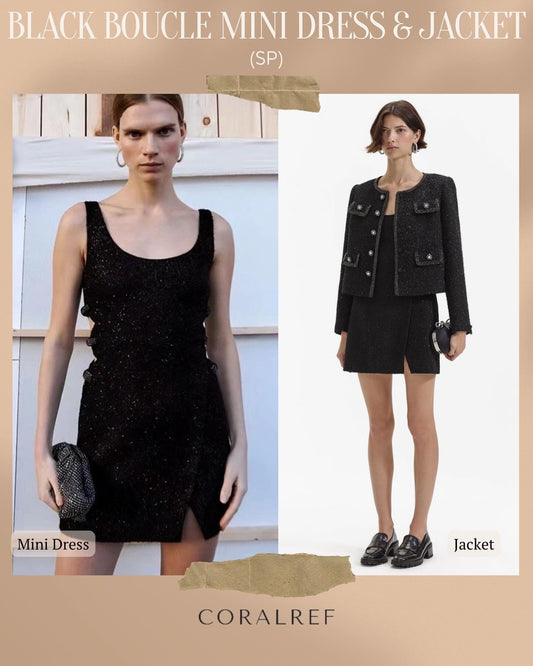SP Black Boucle Mini Dress & Jacket