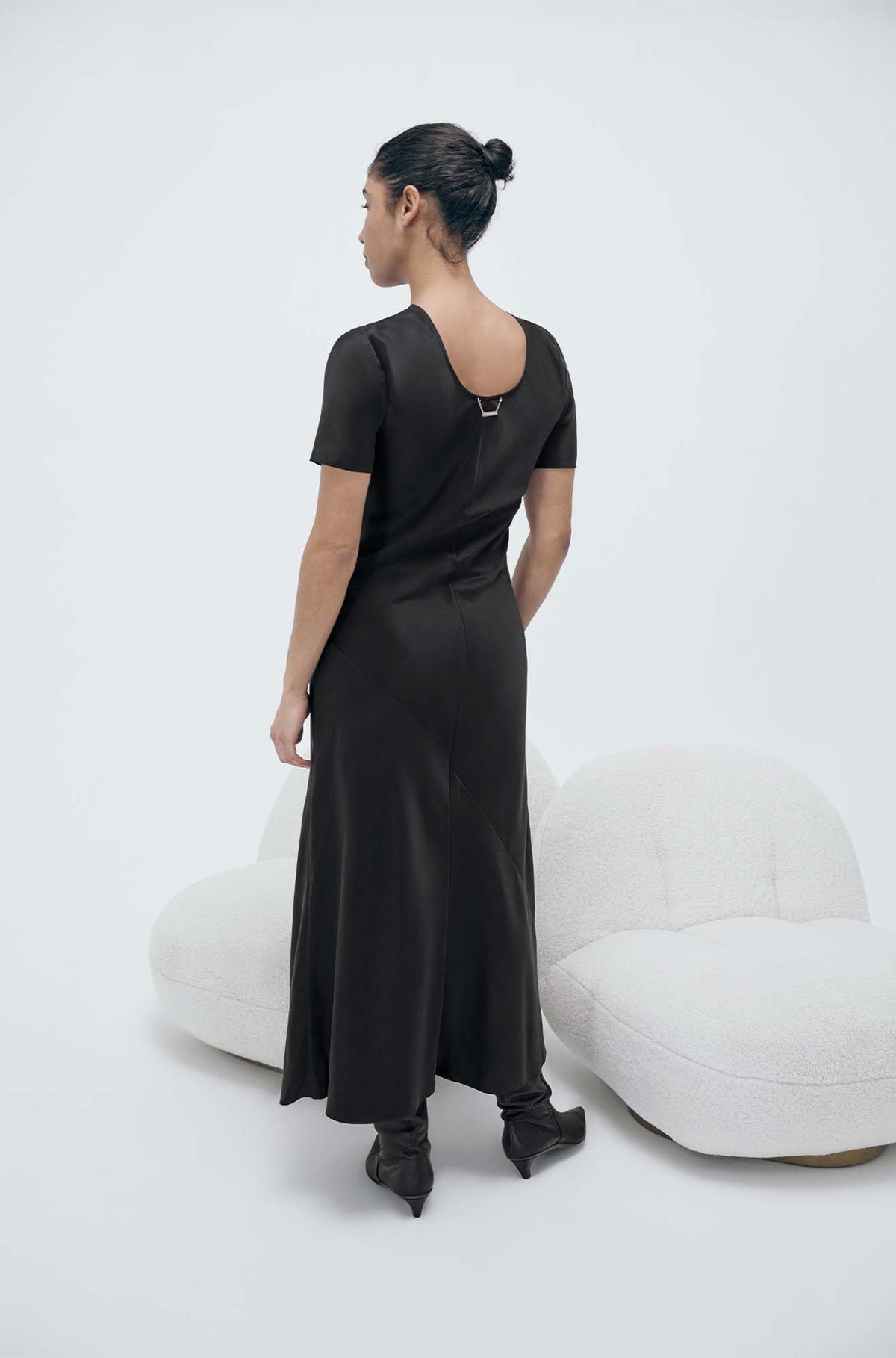 SL Short Sleeve Bias Maxi Dress