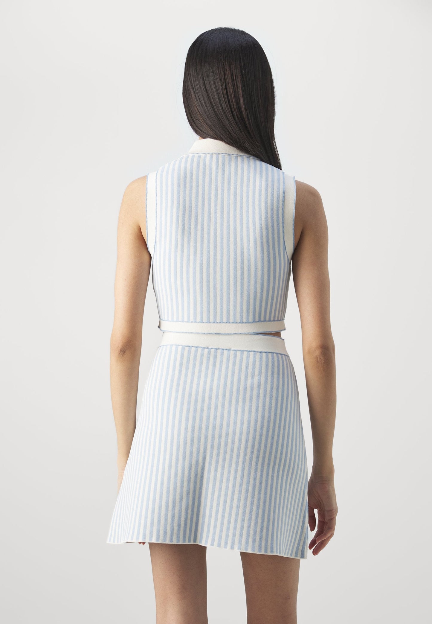 Sndr Stripe Crop Top & Mini Skirt Set