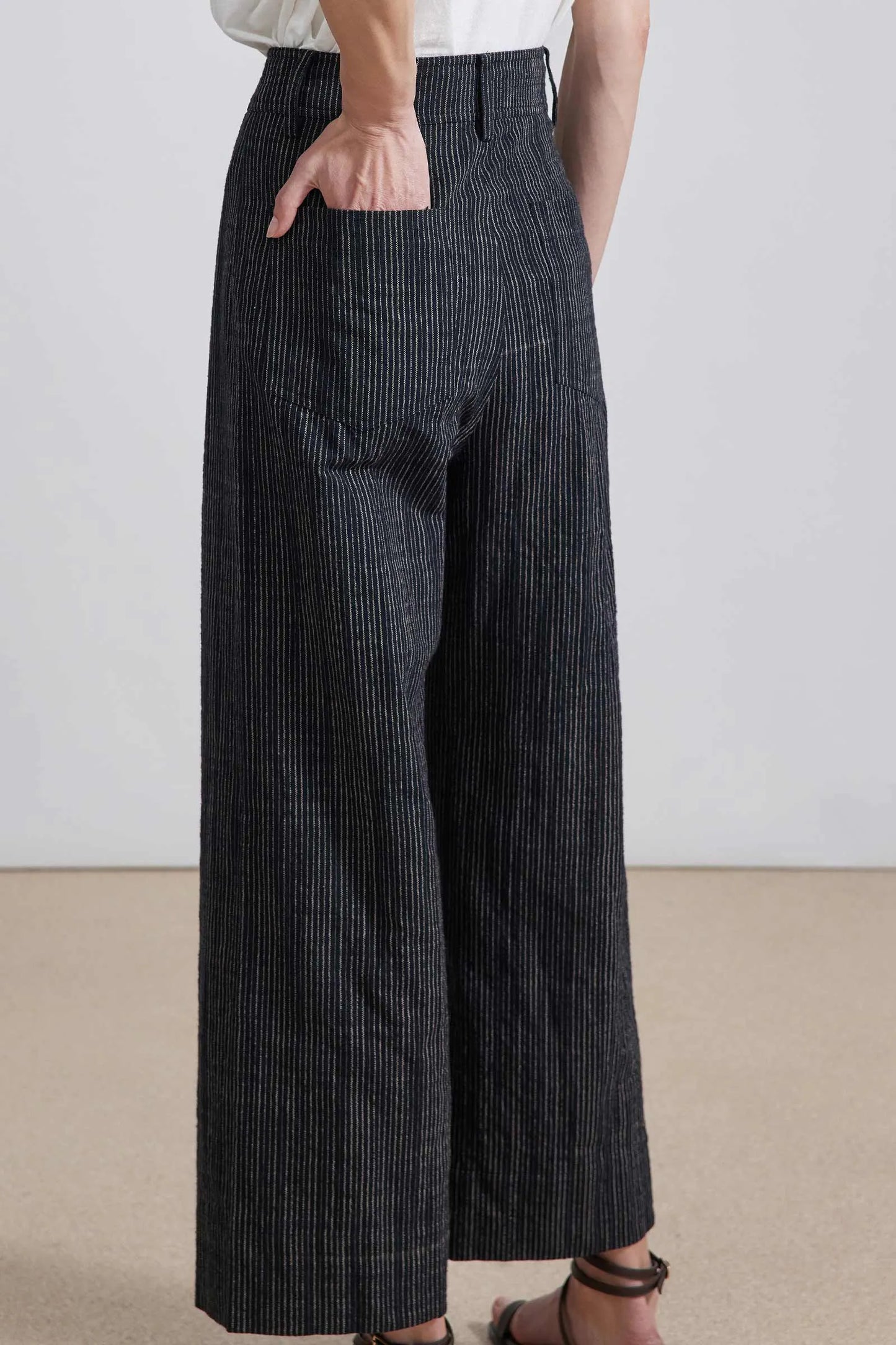 AA Pin Stripe Elsa Blazer, Meridian Pant & Bari Crop Set