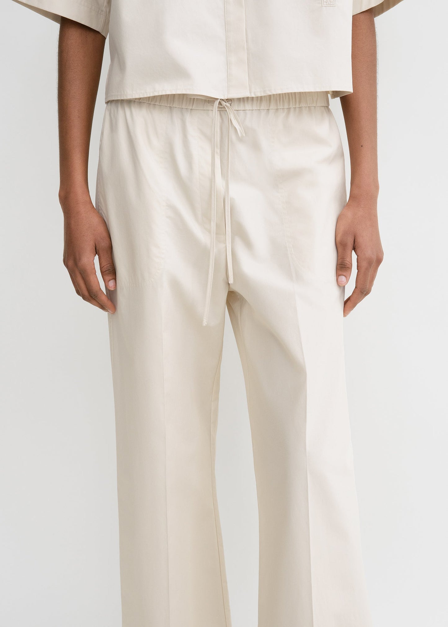 Ttm Crop Cotton Poplin Shirt & Pants Set