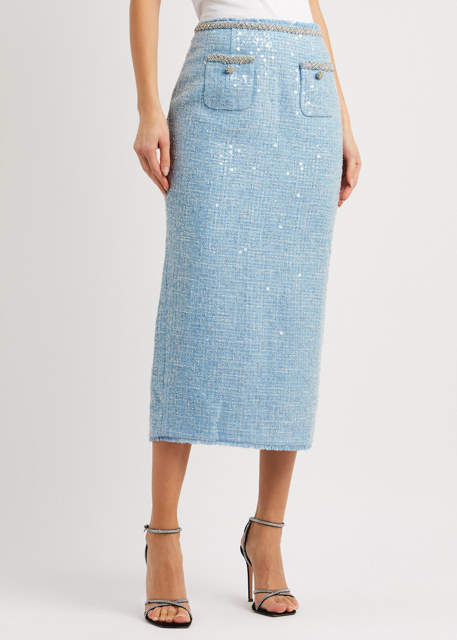 SP Sequin Boucle Crop Top & Midi Skirt Set