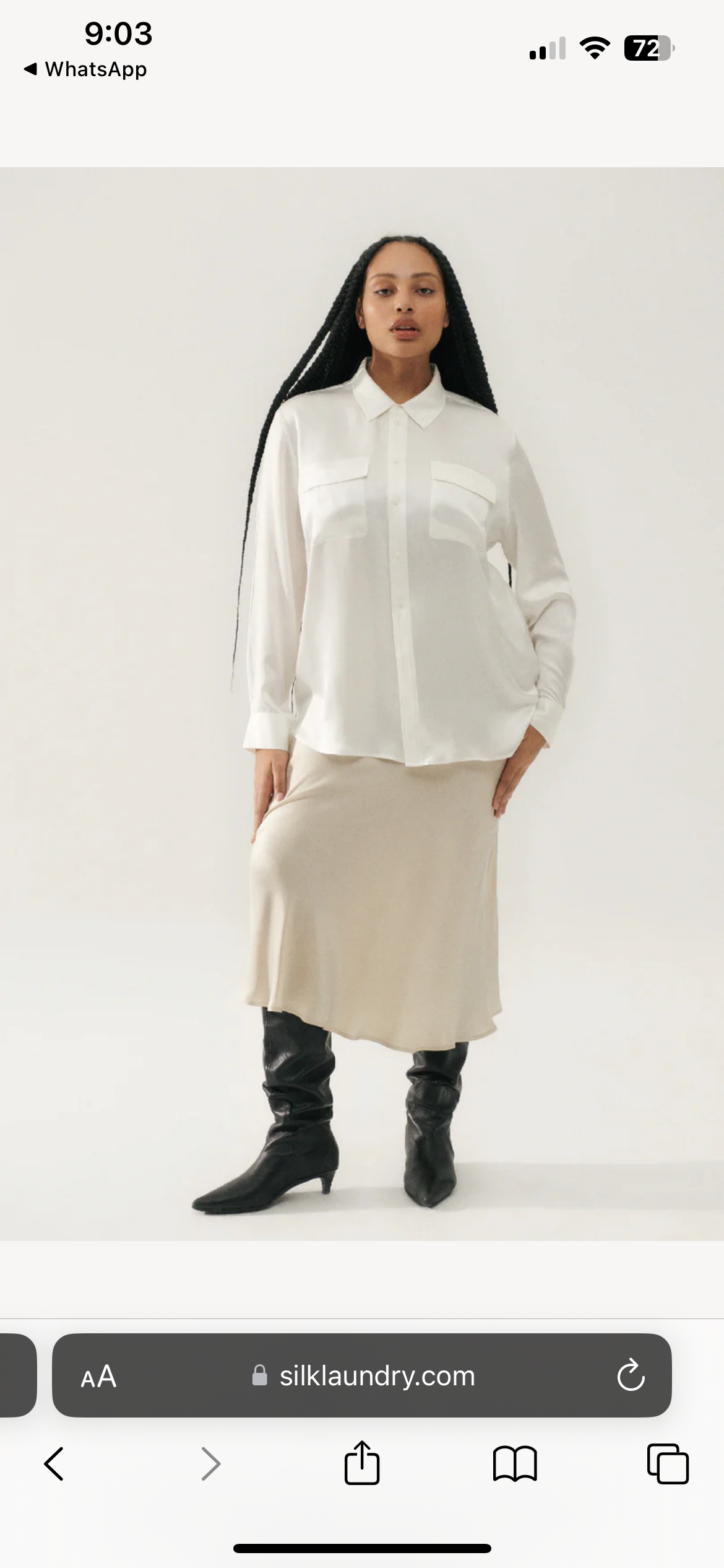 SL Long Bias Cut Silk Midi Skirt