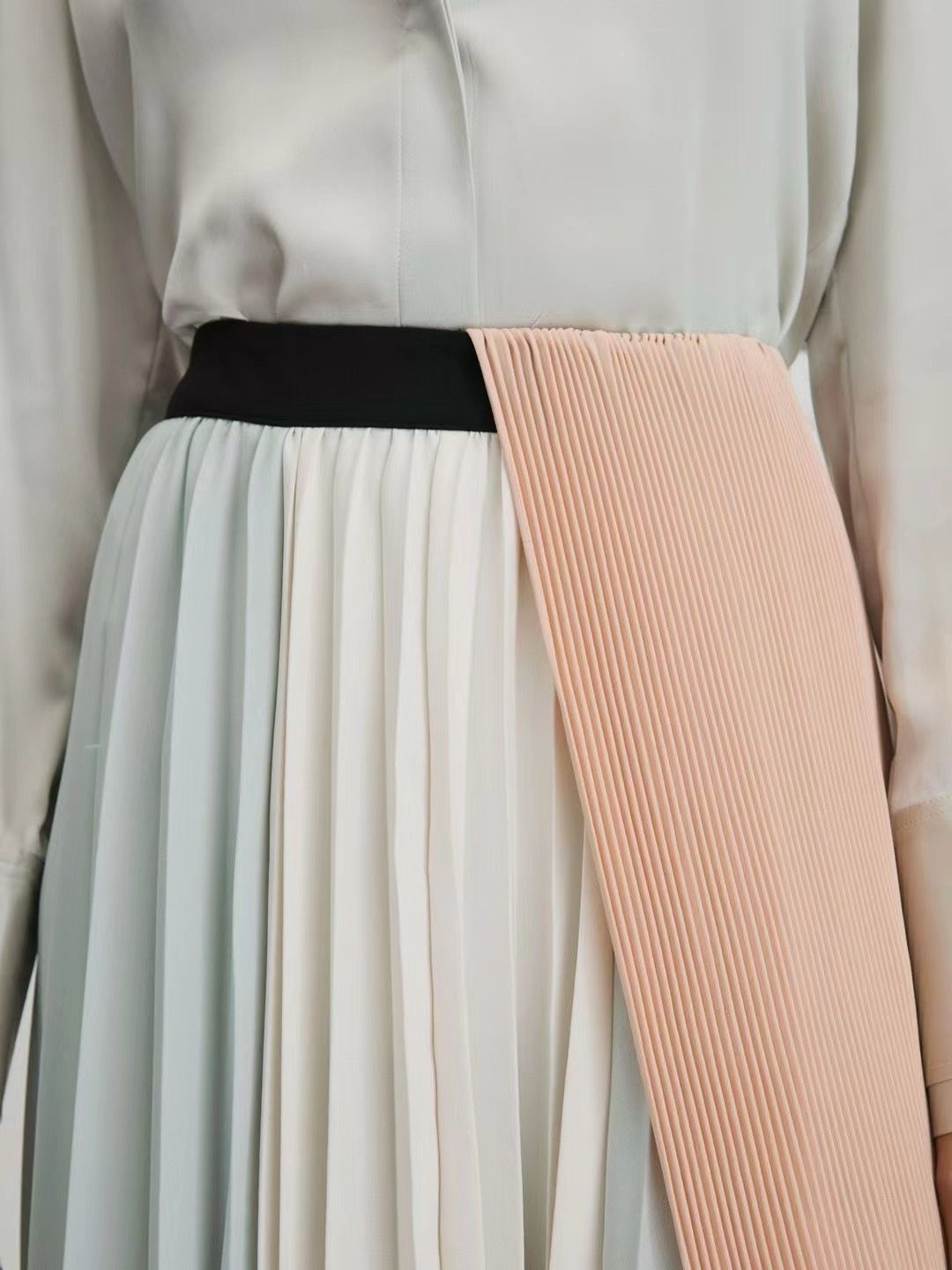Rss Maddie Pleated Colour Block Skirt