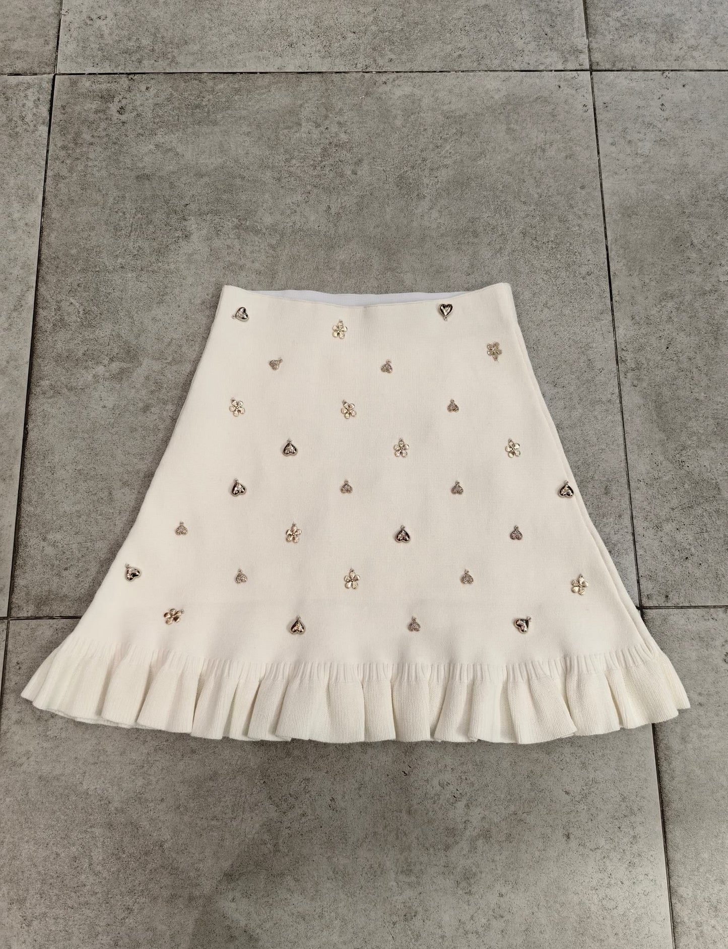 Sndr Crystal Embellished Crop Top & Mini Skirt Set