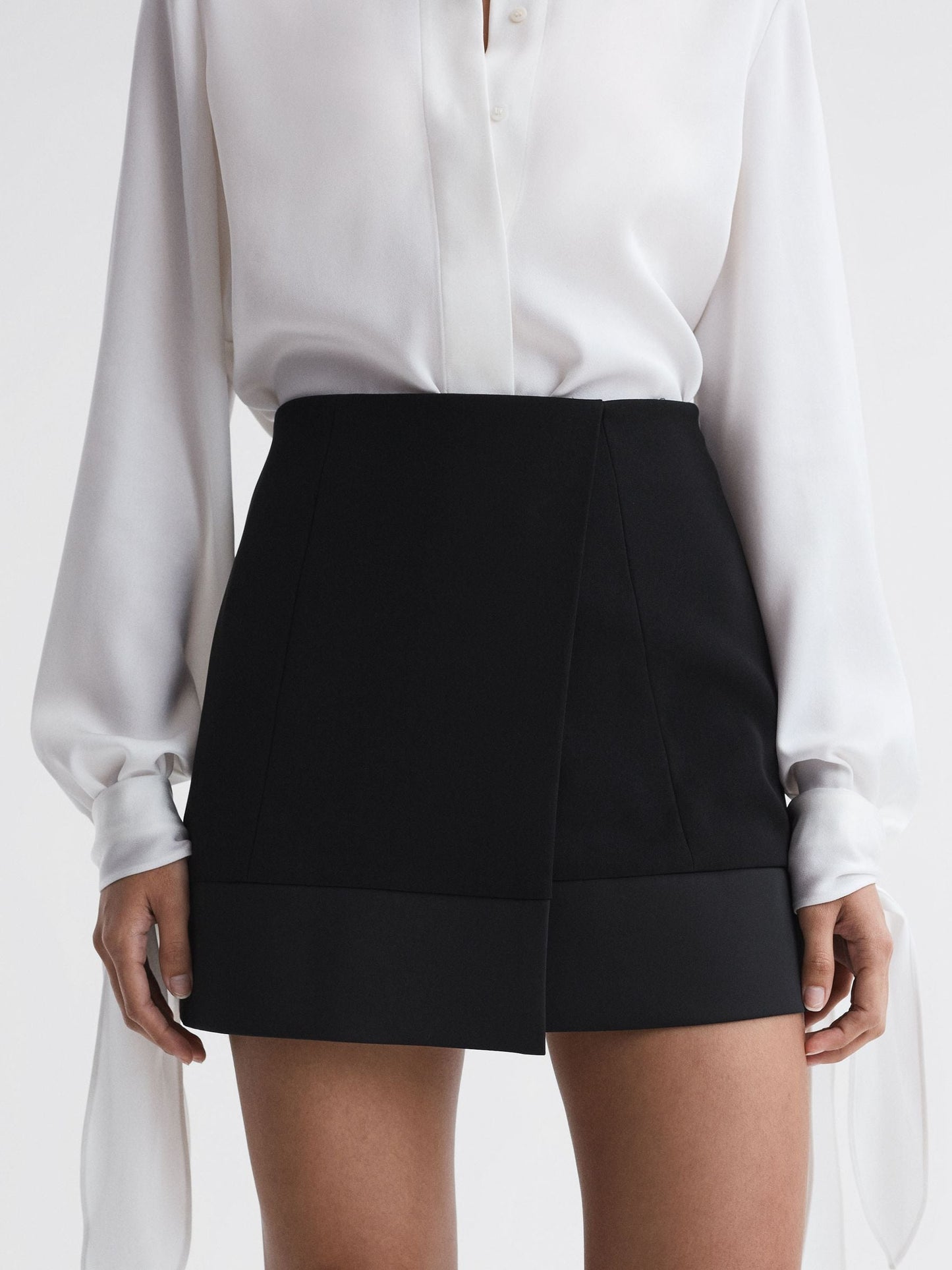 Rss Ruby Satin Trim Mini Skirt
