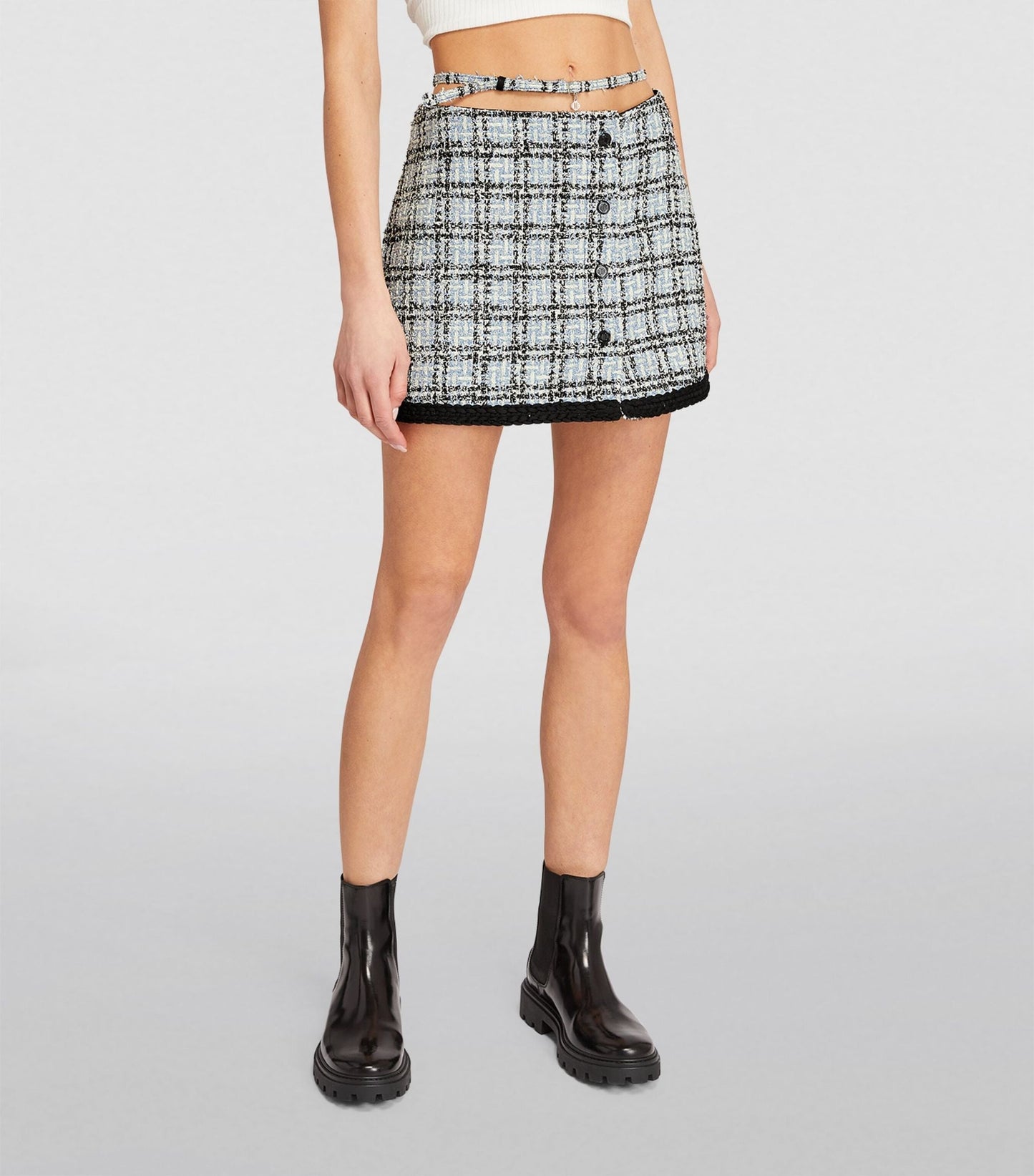 Mj Jizuli Check Tweed Mini Skirt