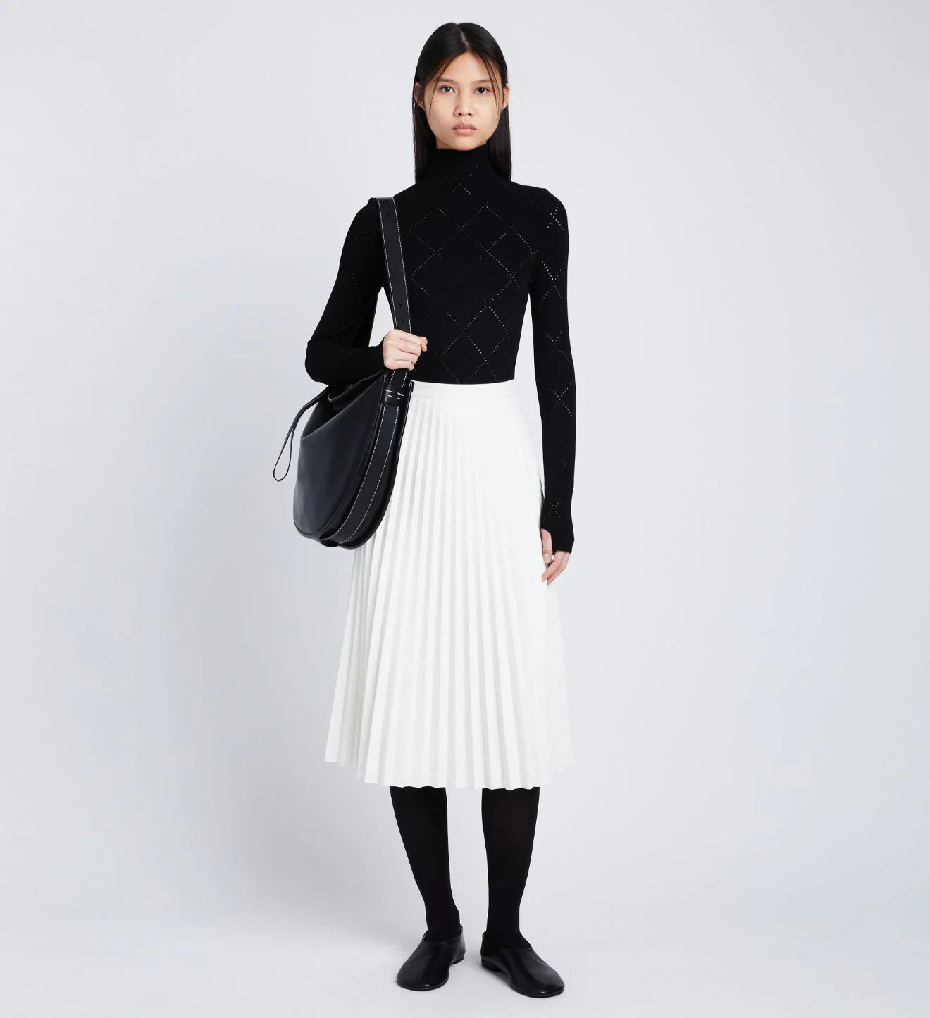 PS Faux Leather Pleated Skirt