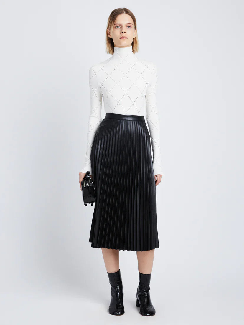 PS Faux Leather Pleated Midi Skirt