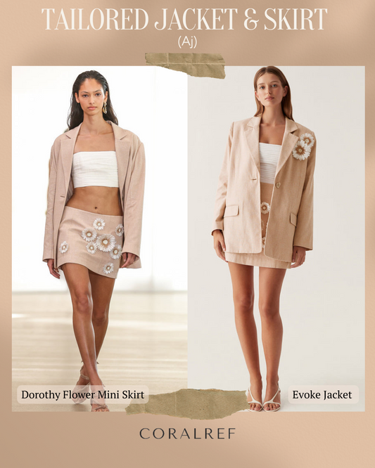 Aj Evoke Tailored Jacket & Dorothy Flower Mini Skirt Set